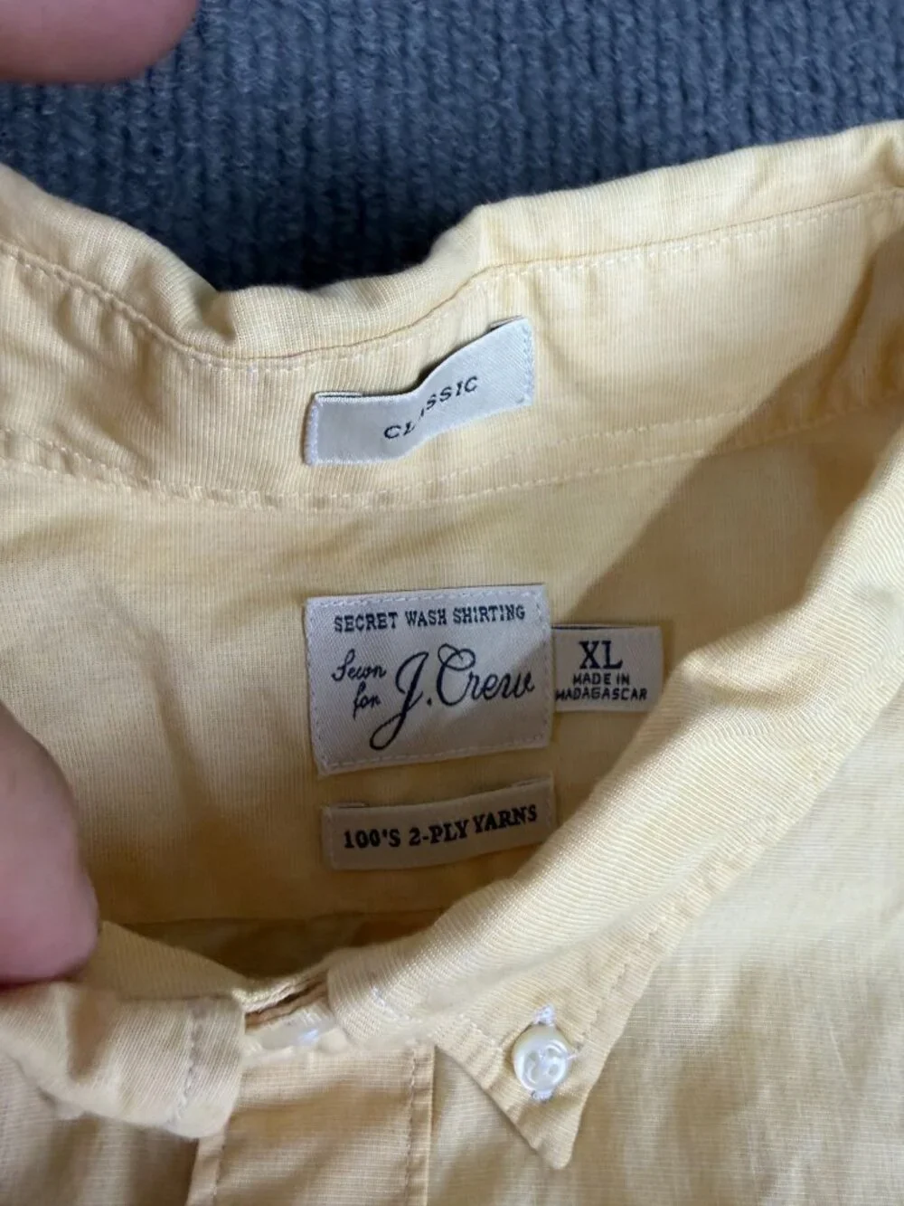 J. Crew Mens Yellow Classic Fit Long Sleeve Button-Up Shirt XL